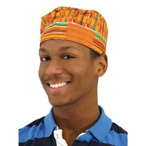 Kente Kufi Hat Unisex 100% Cotton One Size African Kufi Kente Print